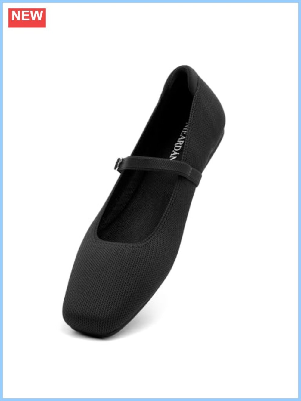 Womens Ballet Flats Square Toe Slip On Knit Mary Jane Dress Shoes Comfy